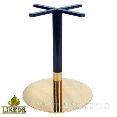 Round Dining Table Base Gold Black Stainless Steel Cross Top for Marble Table Top Use in Kitchen or Outdoor Chair Accessory