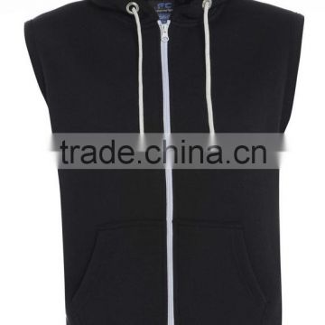 Custom mens cotton zipper sleeveless hoodies                        
                                                Quality Choice