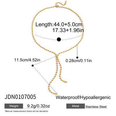 Adjustable Gold Plated Heart Pendant Necklace for Women Stainless Steel Double Heart Tassel Chain Jewelry Gift