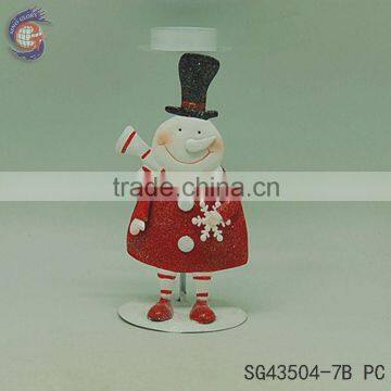 metal snowman candle holder craft for christmas iron decoration