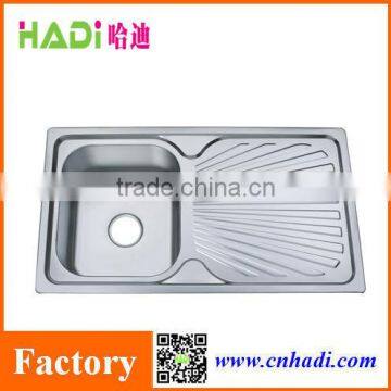 stainless steel sinks single bowl kitchen sink with drainboard HD9050C