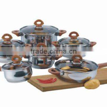 12pcs endurable non stick pots Stainless steel cookware