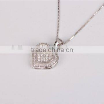 American Popular 925 Silver Smooth Heart Pendant Necklace photo-3