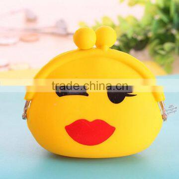 Wholesale Small Silicone Rubber Clip Coin Bag Emoji Purse photo-5