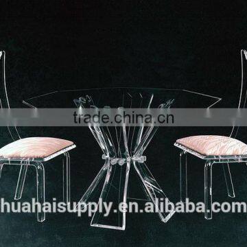 New arrival Romantic Acrylic wedding table and chairs dining room sets from china furnitures supplier