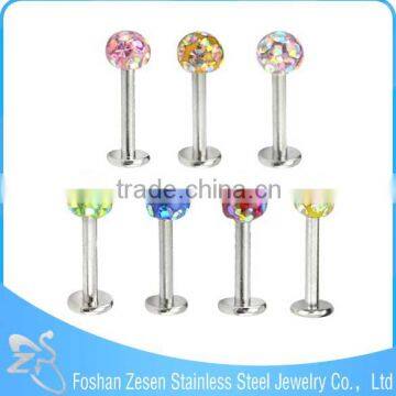 2016 trend body jewelry colorful crystal custom lip rings