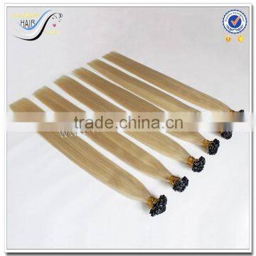 High quality Flat tip hair with Italy keratin glue pre bonded blonde hair extensions                        
                                                                                Supplier's Choice