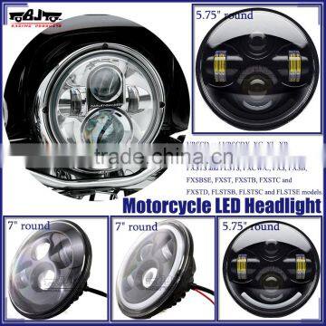 For Harley 7" 40W Round Projector H4 Headlight Motorcycle LED Headlight