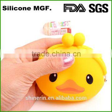 Silicone Wallet With Duck Picture on It for Coin Keys Holder Case