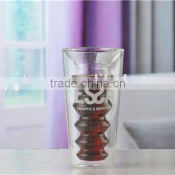 Transparent Borosilicate Double Wall Beer Glass Cup