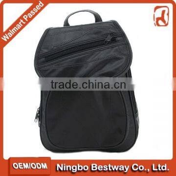 Wholesale high quality fashion black leather school backpack women travelling backpacks