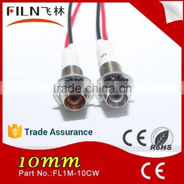 Fast Delivery 10mm Diameter Metal 12V Green Light Led 220v Signal Lamp With Wire photo-2