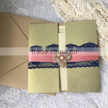 noble champagne theme wedding invitation cards