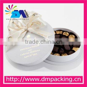 2015 white round wedding gift box packaging chocolate box