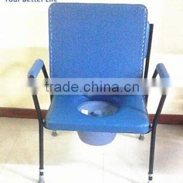 Plastic Armrest Pad Commode Chair Adjustable Height Hospital Chair for Elderly photo-3