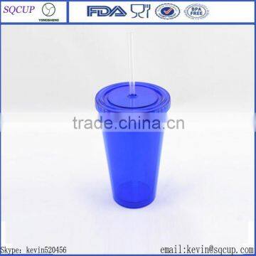 160z/220z double wall plastic straw mug