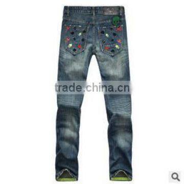 2015 factory price good quality fahison jeans men jeans wholesale price Drop Crotch Joggers