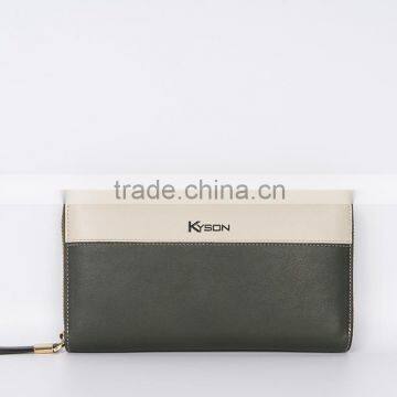 Genuine leather money pocket bag leather wallet zipper pouch bag