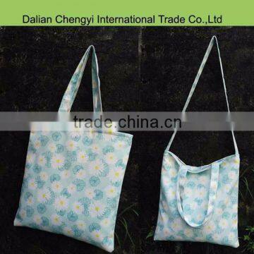 Manufacturer folding ladies natural cotton shoulder bagwith customize print