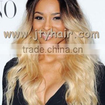 Best Selling Wholesale Price Ombre Two Tone #1b#613 Loose Wave, Soft & Durable Brazilian virgin hair lace front wig