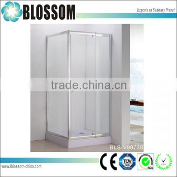 6mm tempered glass 3 panel shower door pivot hinge portable shower door