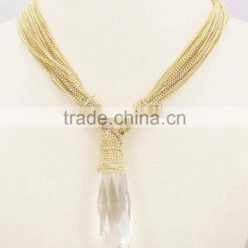 Fashion Crystal Pendant Gold Jewelry Necklace