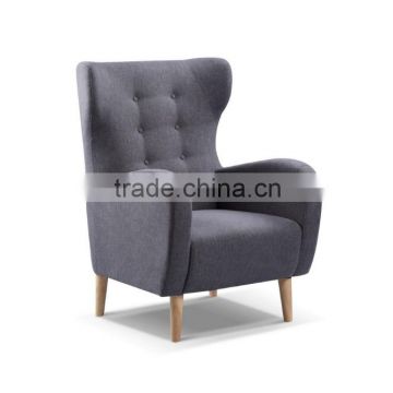 Fashionable and comfortable fabric leisure chair with wood leg