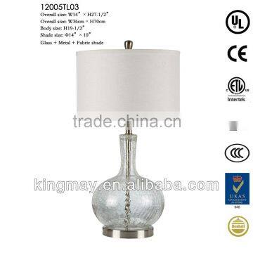 Glass and Metal Base Living Room Table Lamp photo-4