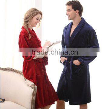 Autumn Winter New Flannel Robes Lovers Sleepwear Women Men Warm Dressing Gown Bathrobe Coral Fleece Robe Femme Camison Mujer