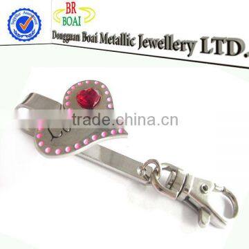 alloy metal rhinestone heart shape keyfinder