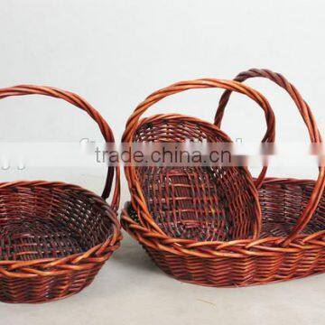 brown oval baskets for willow wicker flower factory supplier