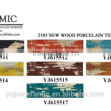 Foshan tile colorful floor tile 150x600 wood look ceramic floor tile porcelain wood tile