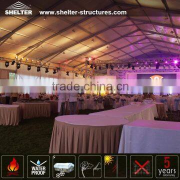 outdoor party tents at night