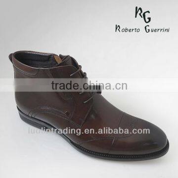 Italian Men Lace-Up Leather Boots Sheeps