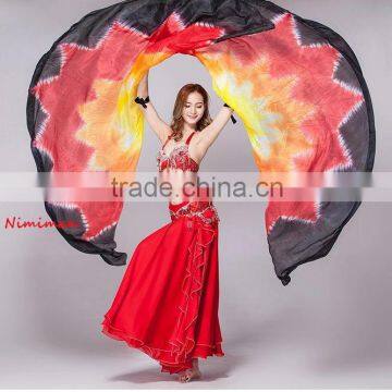 2016 New Arrivals Colorful Cheap Belly Dance Silk Veil 100% Real Belly Dancing Silk Isis Wings 250*114 cm photo-2
