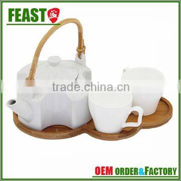 Unique design ceramic tableware tea set White ceramic tableware tea set High Quality ceramic tableware tea set
