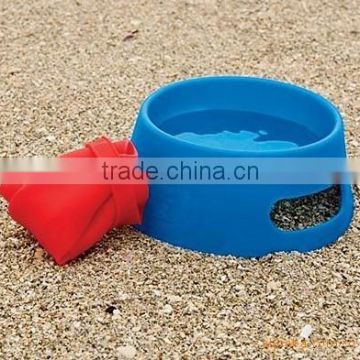 easy carry foldable silicone pet feeding bowl