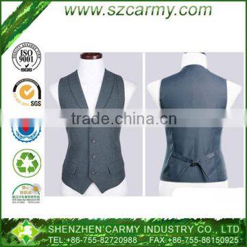 70% polyester 30% viscose custom sleeveless suit vest