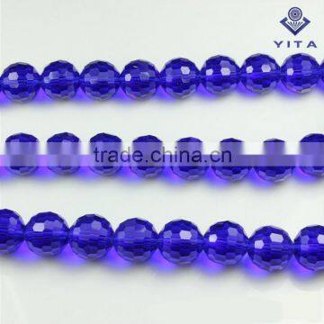 6MM Sapphire color 96 face crystal glass bead for jewelry