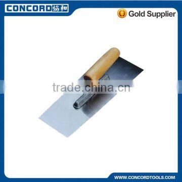 0.7mm thickness Carbon Steel Blade Plastering Trowel with Wooden Handle trapezoid shape Plaster Trowel