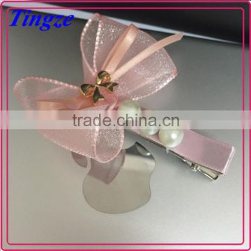 Wholesale new design fancy korean style hair accessories ribbon hair clip for girls TD35