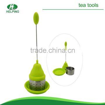 Silicone+Stainless steel tea bag tea strainer, tea tool