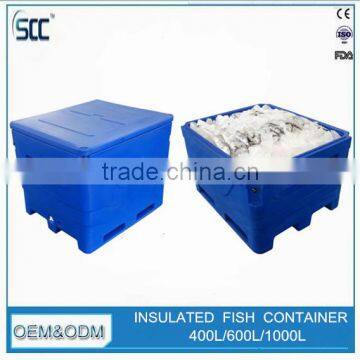 Rotomolding process LLDPE fish container, PU insulation fish container (frozen fish & fish in ice)