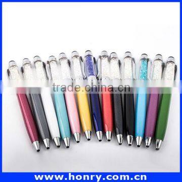 Personalized logo items classical touch pen with ball pen logo wholesale crystal ball pen