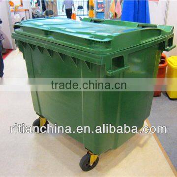 plastic rubbish/trash bin with wheel