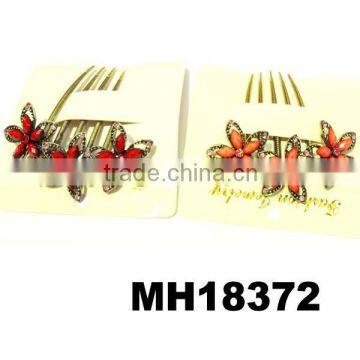 wholesale antique crystal flower metal spike hair combs