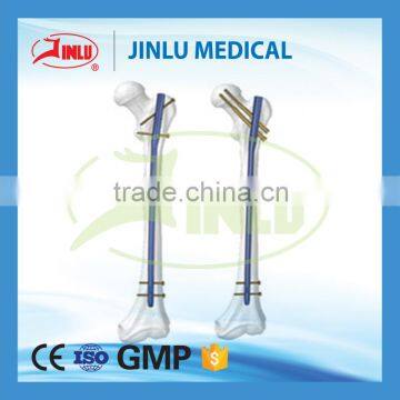 JINLU fully stocked pure titanium/titanium alloy femur & reconstruction interlocking nail, bone nail, titanium nail