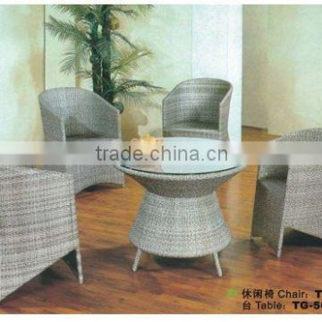 Garden Furniture Black Rttan Bar Table And Bar Stools FCO-2010