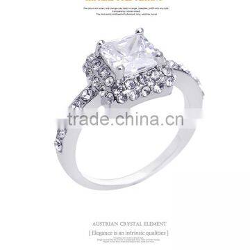Glittering Austrian Crystal Rings 18k White Gold Gp Zircon Ring photo-4