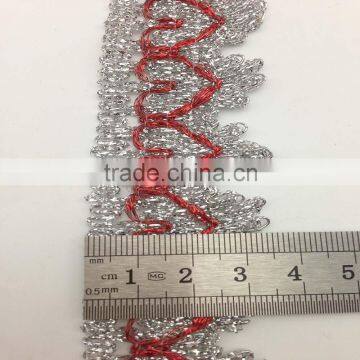 sewing curtain gorgeous red heart braid metallic silver trimming lace